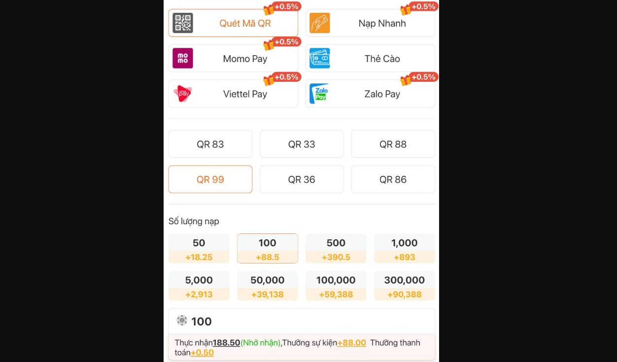 Nạp tiền 3win qua mã qr code